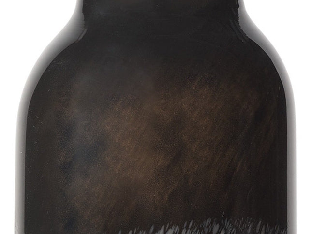 12" Black And Gray Glass Cylinder Table Vase