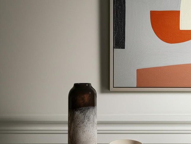 12" Black And Gray Glass Cylinder Table Vase