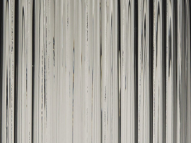 11" Black Cylinder Ribbed Glass Table Vase