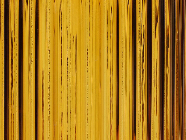 11" Amber Glass Ribbed Cylinder Table Vase