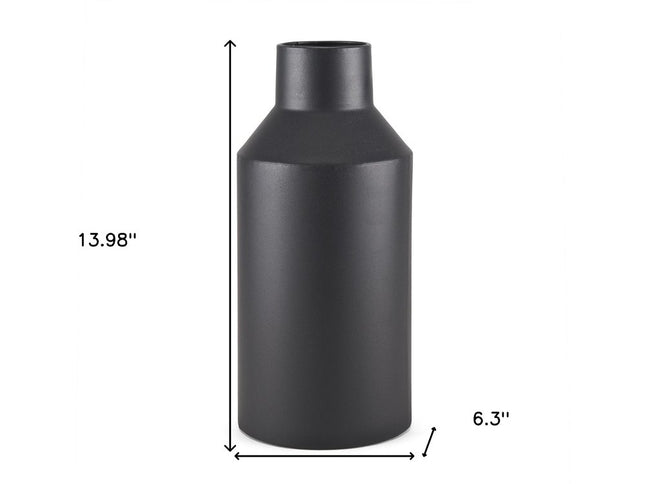 14" Black Metal Table Vase