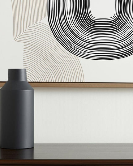 14" Black Metal Table Vase