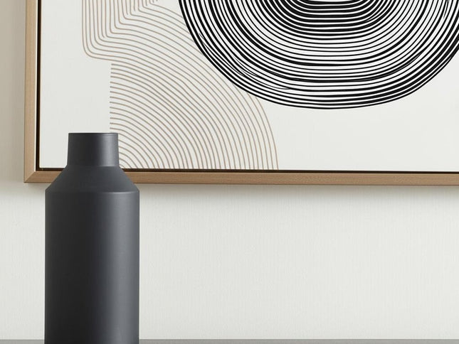 14" Black Metal Table Vase