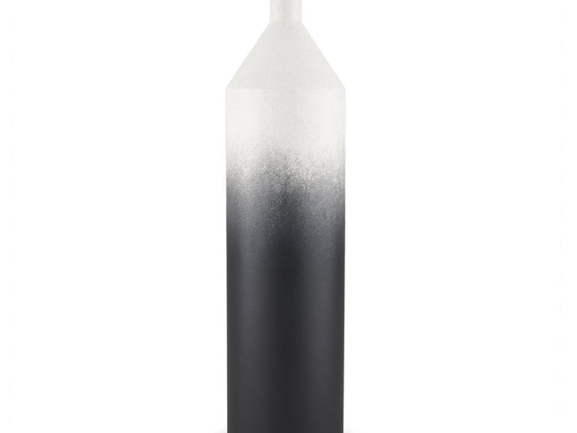 24" Black And White Ombre Metal Table Vase