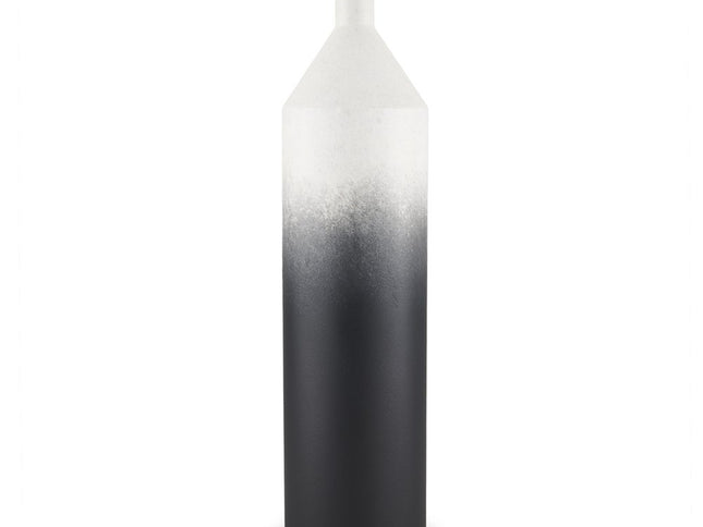 24" Black And White Ombre Metal Table Vase