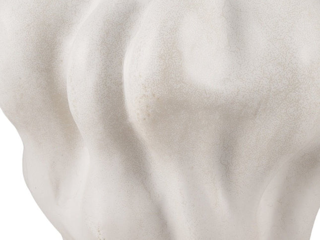 12" Cream Abstract Sculptural Ceramic Table Vase