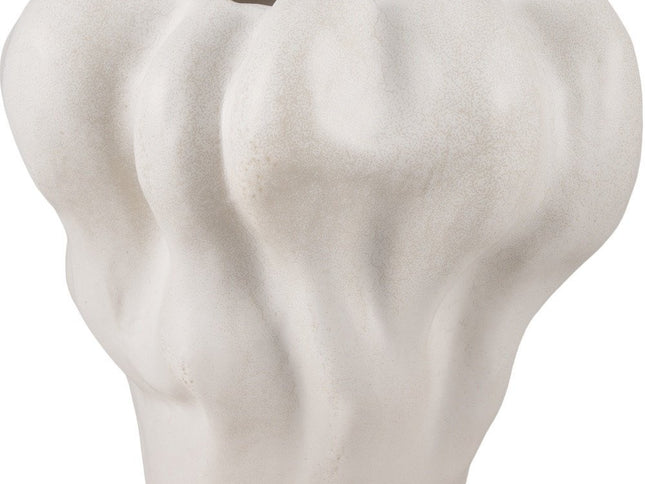 12" Cream Abstract Sculptural Ceramic Table Vase