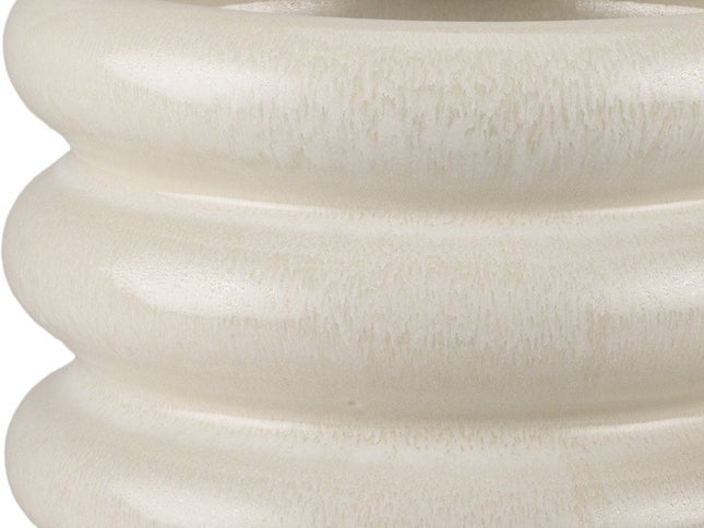 12" Cream Cylinder Ceramic Table Vase