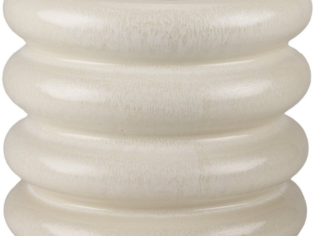 12" Cream Cylinder Ceramic Table Vase