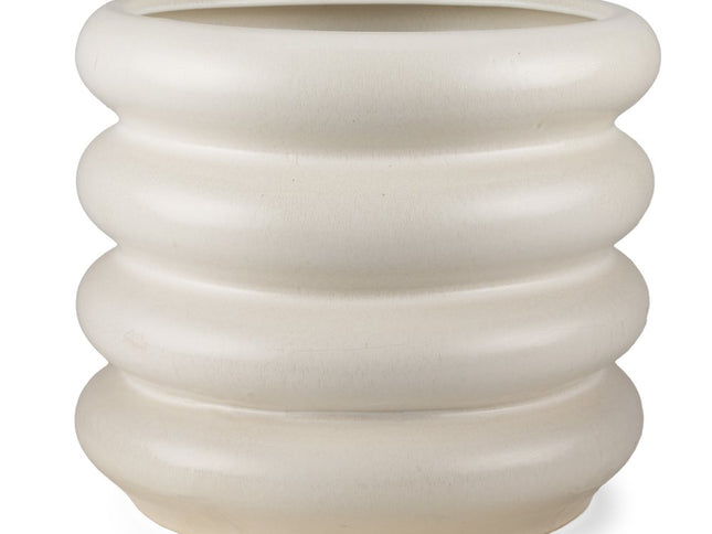 14" Cream Cylinder Ceramic Table Vase