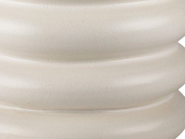 14" Cream Cylinder Ceramic Table Vase