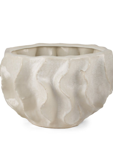 9" Cream Sculptural Ceramic Table Vase