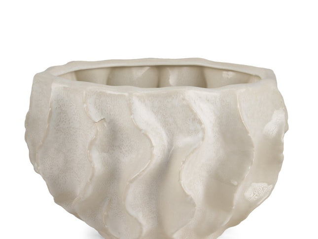 9" Cream Sculptural Ceramic Table Vase