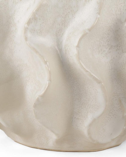 9" Cream Sculptural Ceramic Table Vase