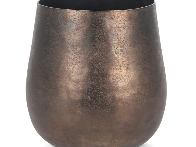 9" Antiqued Brass Aluminum Table Vase