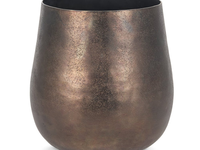 9" Antiqued Brass Aluminum Table Vase