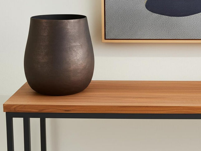 9" Antiqued Brass Aluminum Table Vase