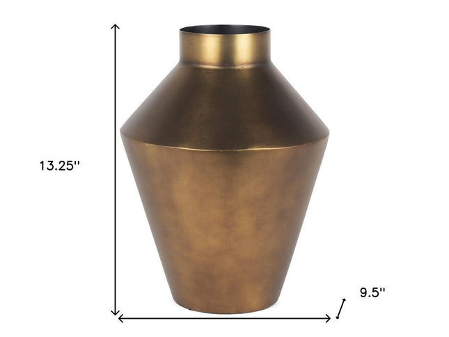 13" Antiqued Bronze Metal Table Vase