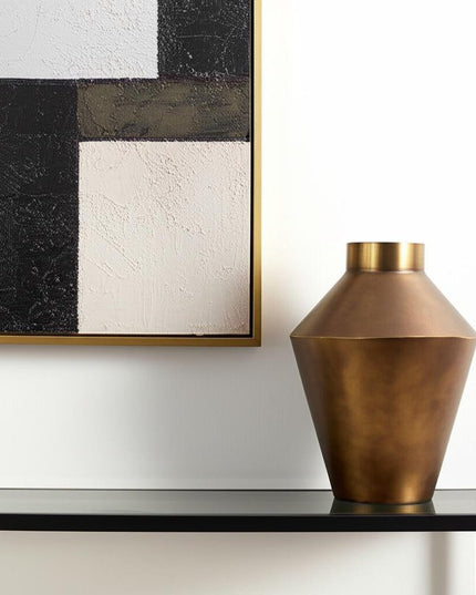 13" Antiqued Bronze Metal Table Vase