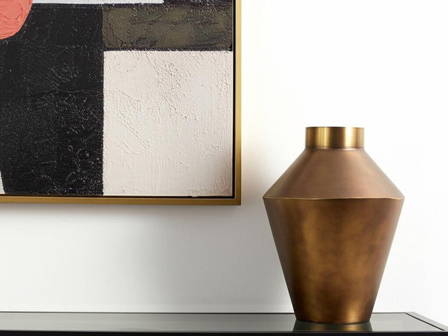 13" Antiqued Bronze Metal Table Vase