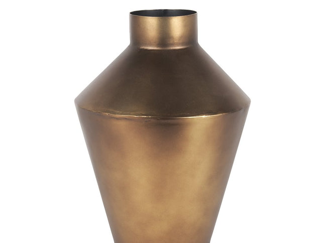 12" Antiqued Bronze Metal Trumpet Table Vase