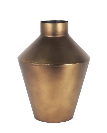 12" Antiqued Bronze Metal Trumpet Table Vase