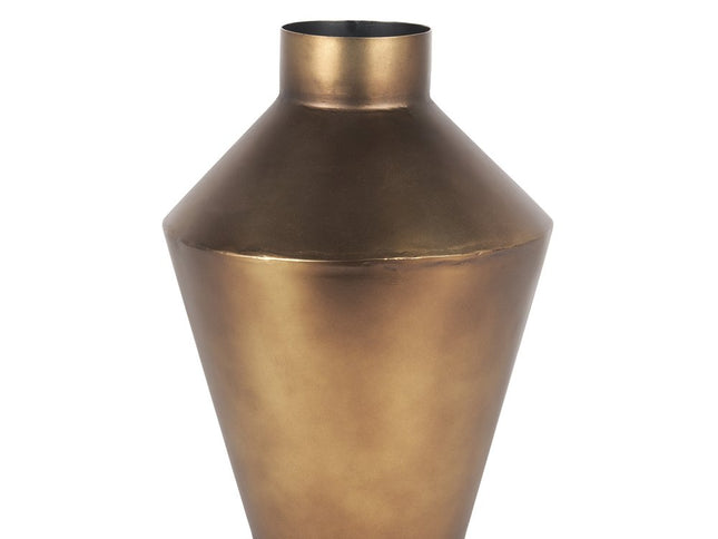 12" Antiqued Bronze Metal Trumpet Table Vase