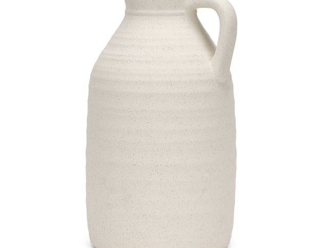 15" Off White Ceramic Jug Table Vase