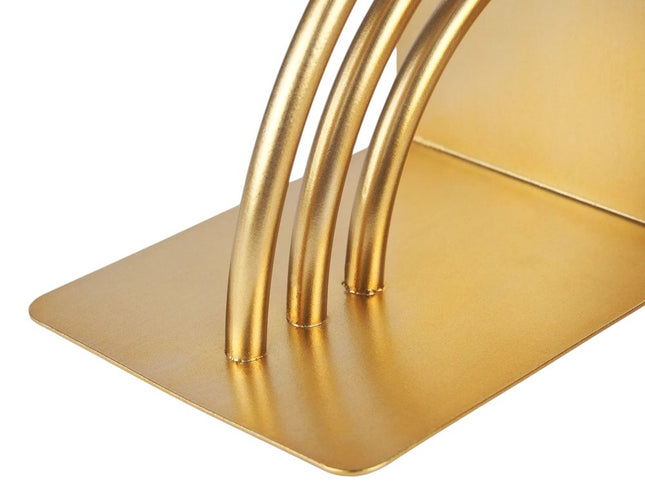 Set of Two Gold Metal Geo Arch Decorative Bookends