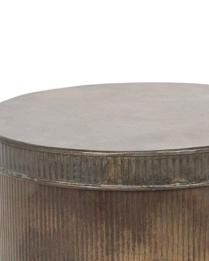 Set of Two Antiqued Gold Metal Decorative Boxes