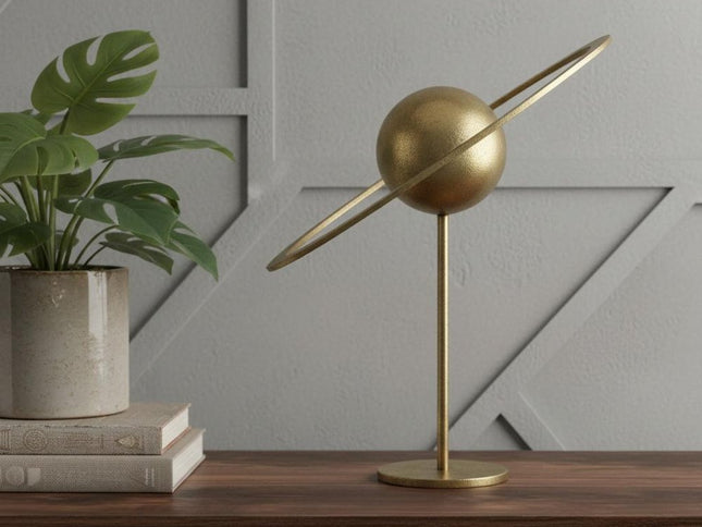 16" Gold Iron Solar System Tabletop Sculpture