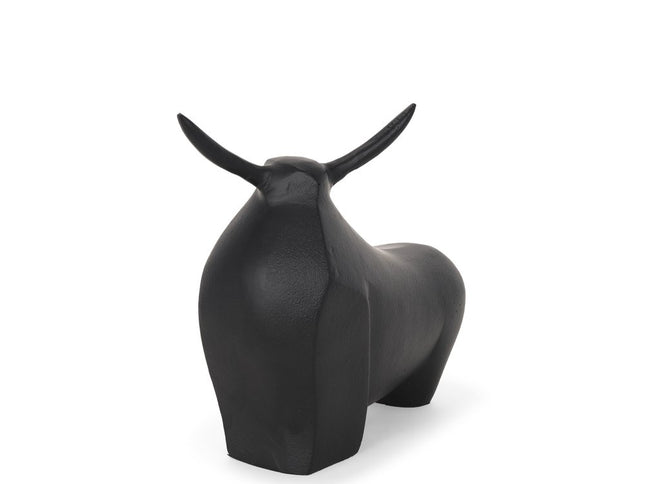 11" Black Aluminum Bull Tabletop Sculpture