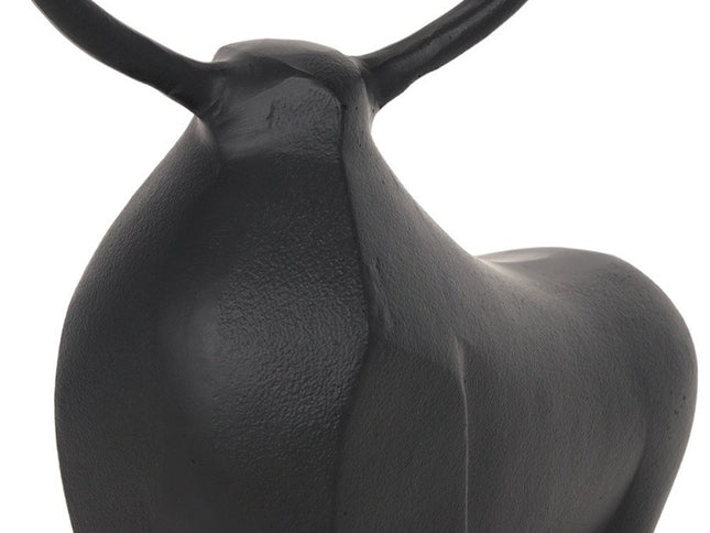 11" Black Aluminum Bull Tabletop Sculpture