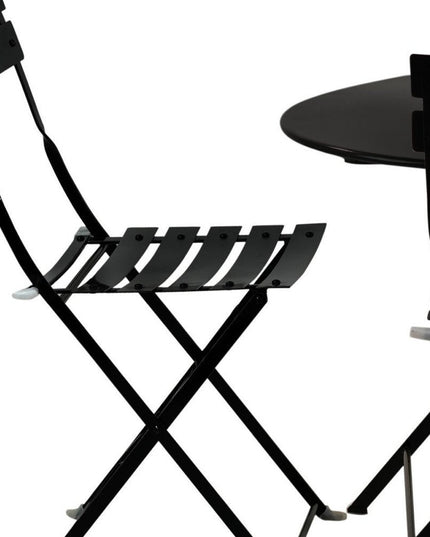 Five Piece Black Round Metal Dining Set with Four Chairs