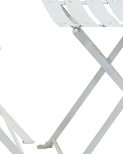 Five Piece White Round Metal Dining Set with Four Chairs