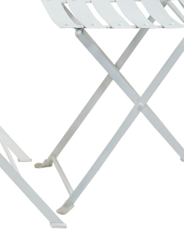 Five Piece White Round Metal Dining Set with Four Chairs