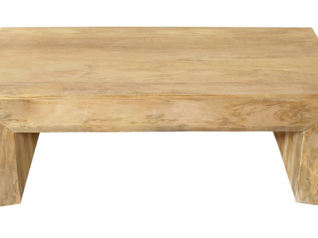 52" Natural Solid Wood Distressed Sled Coffee Table
