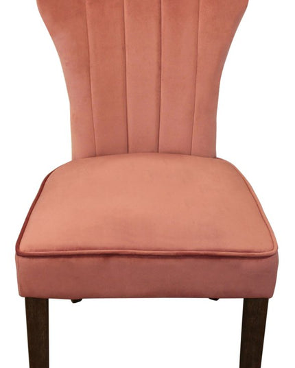 Seven Piece Dark Brown Round Solid Wood Dining Set with Six Chairs