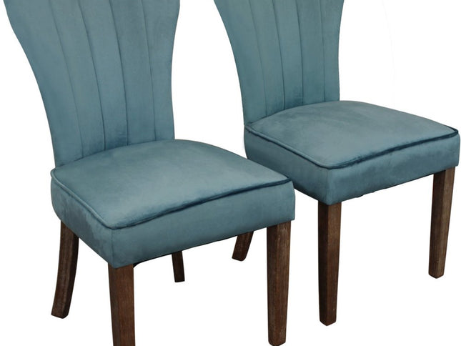 Seven Piece Dark Brown Round Solid Wood Dining Set with Six Chairs