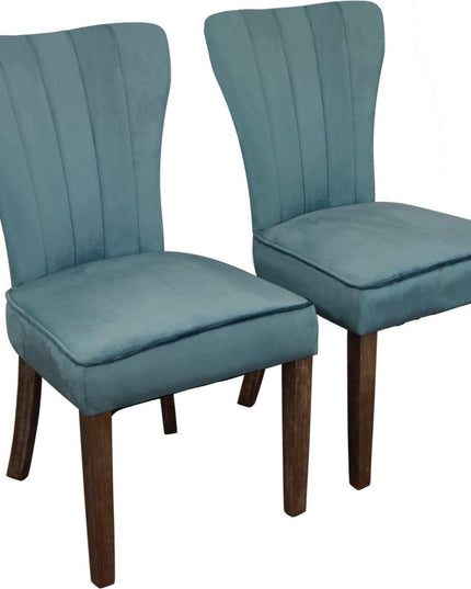 Seven Piece Dark Brown Round Solid Wood Dining Set with Six Chairs