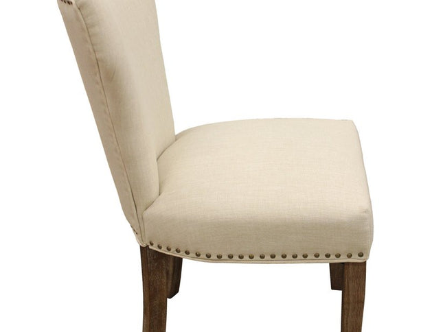 Seven Piece Dark Brown Round Solid Wood Dining Set with Six Chairs