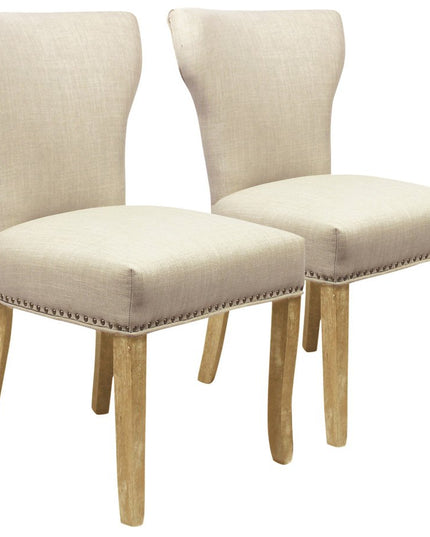 Seven Piece Dark Brown Round Solid Wood Dining Set with Six Chairs