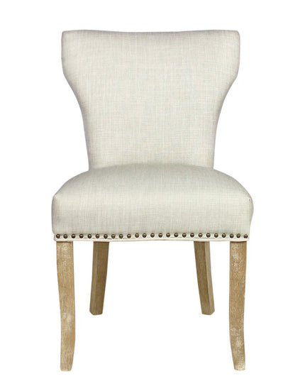 Seven Piece Dark Brown Round Solid Wood Dining Set with Six Chairs