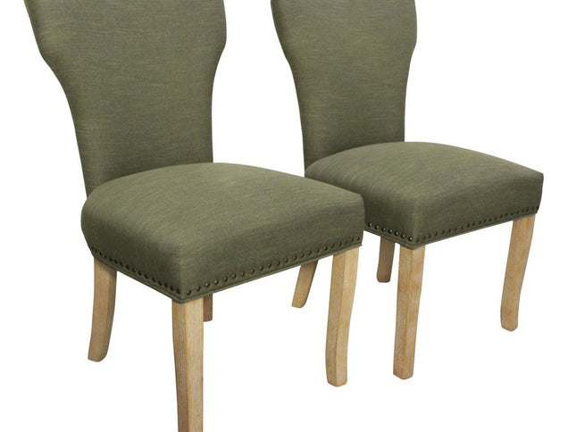 Seven Piece Dark Brown Round Solid Wood Dining Set with Six Chairs