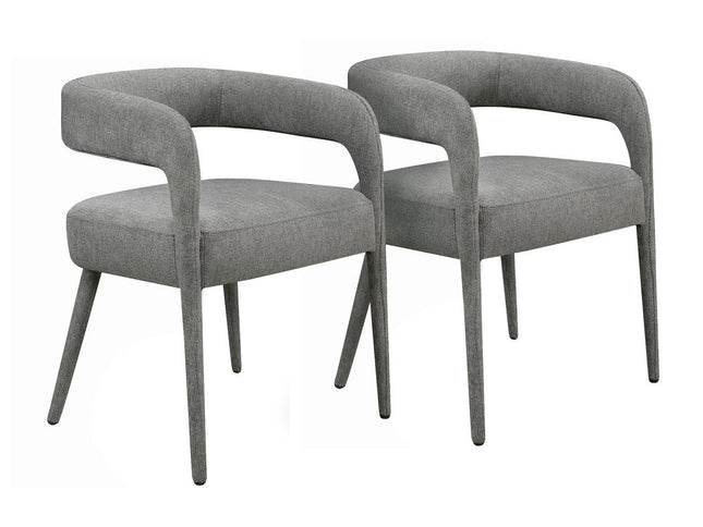 Seven Piece Dark Brown Round Solid Wood Dining Set with Six Chairs