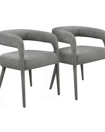 Seven Piece Dark Brown Round Solid Wood Dining Set with Six Chairs