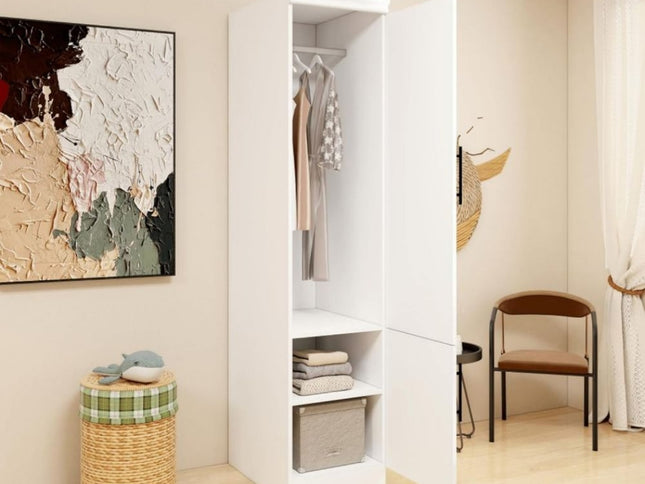 71" White Wood Mirrored Two Door Combo Dresser