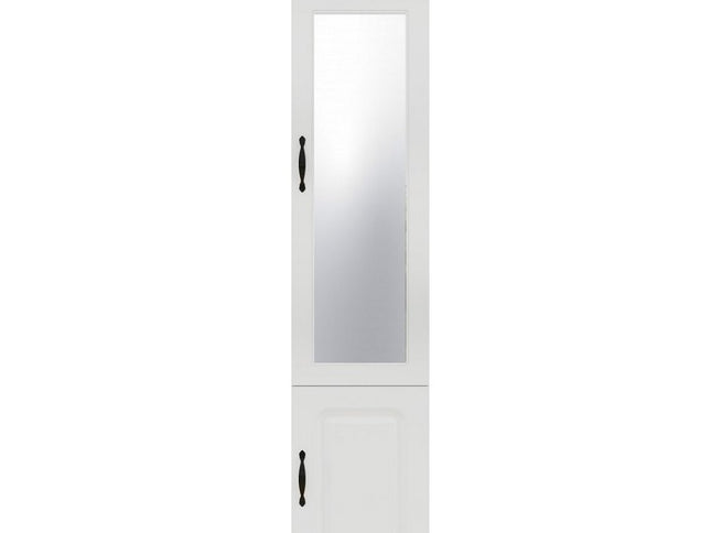 71" White Wood Mirrored Two Door Combo Dresser