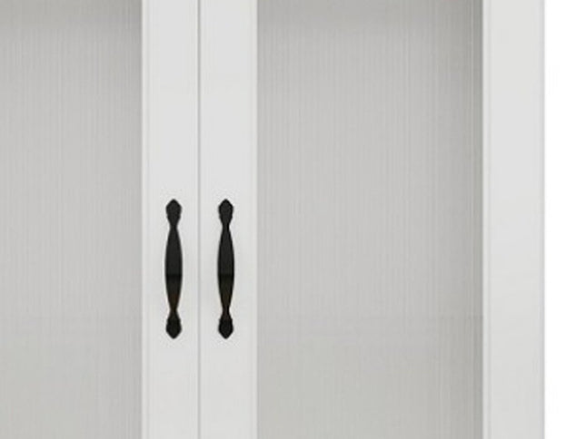 71" White Wood Two Door Two Drawer Combo Dresser