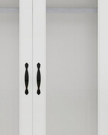 71" White Wood Two Door Two Drawer Combo Dresser